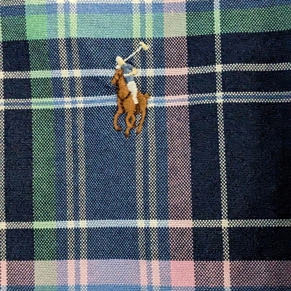 Ralph Lauren Blue Label Pink, Blue & Green Plaid Shirt XL Classic Fit Flesh Pony - Picture 4 of 6